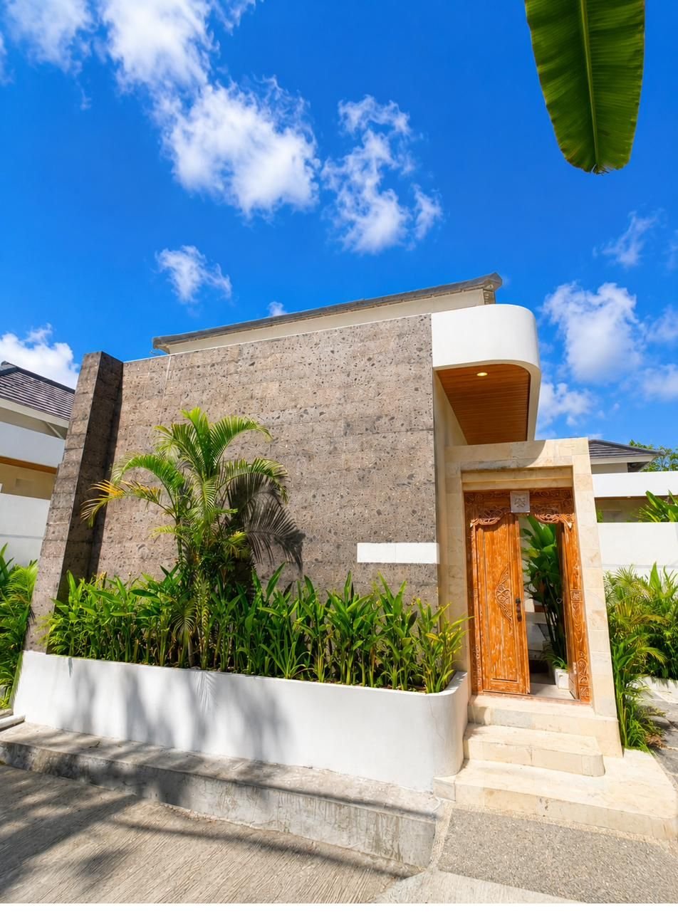 Villa exterior with tropical planting